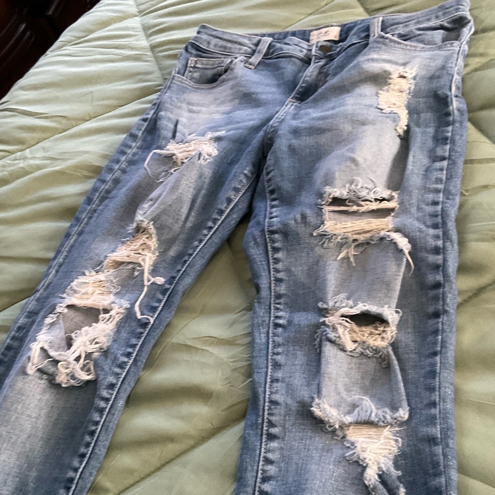Cello Light Blue Distressed Skinny Jeans